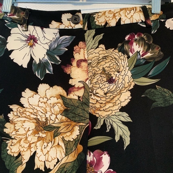 Vintage Y2K 90s Chapter One Black Flowered  Pants Women’s Small - Picture 10 of 11